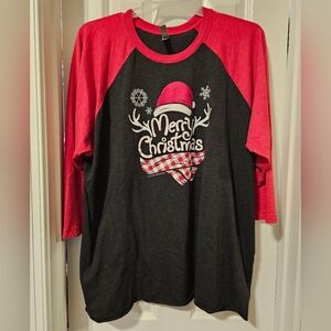 Ladies Christmas baseball tee